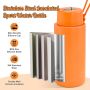 Custom Large Capacity 34oz Water Bottle Double Wall Vacuum Insulated Stainless Steel Tumbler Sports Cup With Flip up Screw Lid