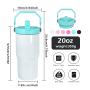 China Warehouse in Stock Sublimation Handle Tumbler 20 oz Flip Straw Handle Lid Kids Sports Water Bottle 20oz Ounce Tumbler Cups
