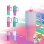 China Warehouse Stocked Sublimation Gradient Colors 40oz Vacuum Insulated Travel Mug with Handle