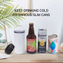 Factory 16oz Can Cooler 4 in 1 Sublimation Blanks Cooler Glossy Stainless Steel Cup Can with Two Lids Metal Straw Rubber Bottom