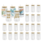 USA Warehouse RTS 25pcs/ctn 16oz clear Glass Can Sublimation Glass Tumler Mugs with Bamboo Lid and Plastic Straw