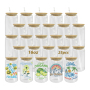 USA Warehouse RTS 25pcs/ctn 16oz clear Glass Can Sublimation Glass Tumler Mugs with Bamboo Lid and Plastic Straw