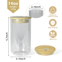 14oz Double Wall Egg Shape Glass Can New Snow Globe Cup Double Wall Wine Glass Tumbler With Bamboo Lid