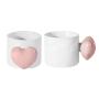 DSY Sublimation Cute love Handle Ceramic Cup Ins High Value Mug Gift Creative Home Coffee Cup