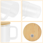 Free Shipping RTS USA Warehouse 25PCS/CTN 20oz Glass Cup Sublimation Frosted Glass Tumbler Mugs with Handle and Bamboo Lid