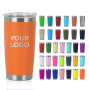 Custom Double Walled 20oz 30oz Powder Coated Insulated Car Cup Stainless Steel Stackable Tumbler Travel Coffee Mug with Lid