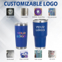 Custom Double Walled 20oz 30oz Powder Coated Insulated Car Cup Stainless Steel Stackable Tumbler Travel Coffee Mug with Lid