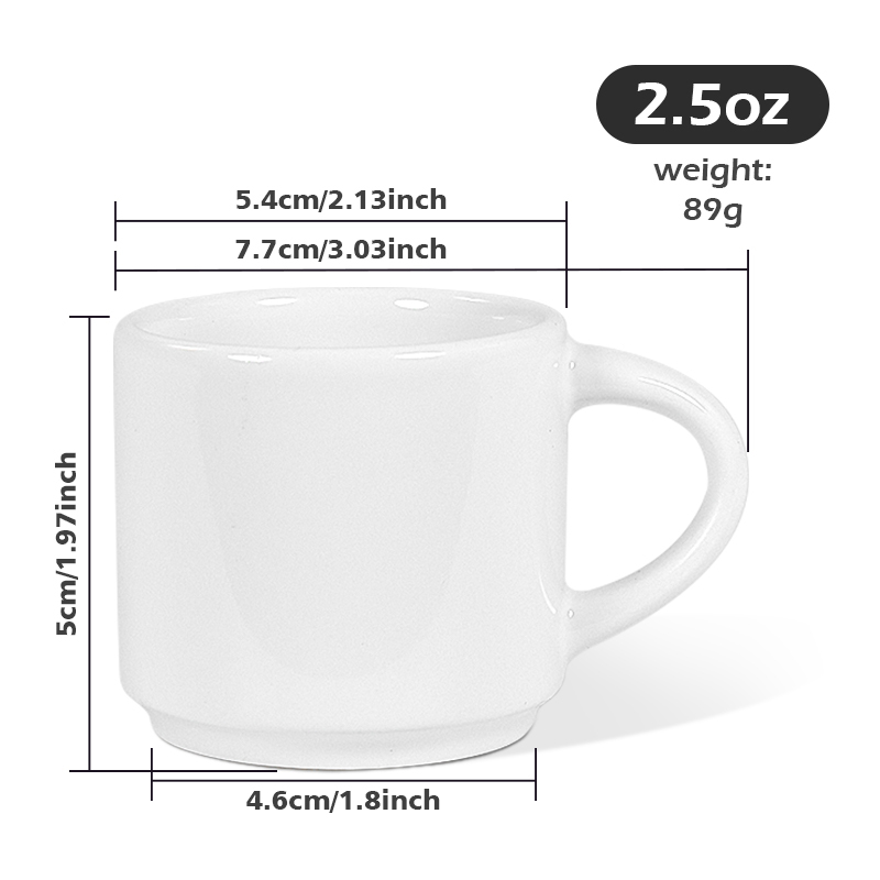 Sublimation Blanks 2.5oz Tumbler Mini Coffee Mugs Ceramic Coffee Tumbler with logo Coffee Mug Ceramic Antiscrach