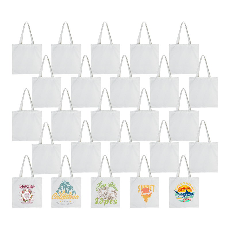 USA Warehouse in Stock 38*40cm Sublimation Tote Bags Blank Lightweight Reusable Grocery Bags Canvas Shopping Bag 25pcs/ctn