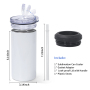 Free Shipping USA Warehouse 25pcs/ctn 16oz Sublimation 4 in 1 Can Cooler Stainless Steel with Plastic Lid for Drinking