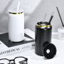 Metal Stainless Steel 16oz Can Cup Gold Underneath Plated 16oz Stainless Steel Tumbler Can Laser Printing