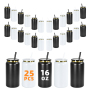 Metal Stainless Steel 16oz Can Cup Gold Underneath Plated 16oz Stainless Steel Tumbler Can Laser Printing