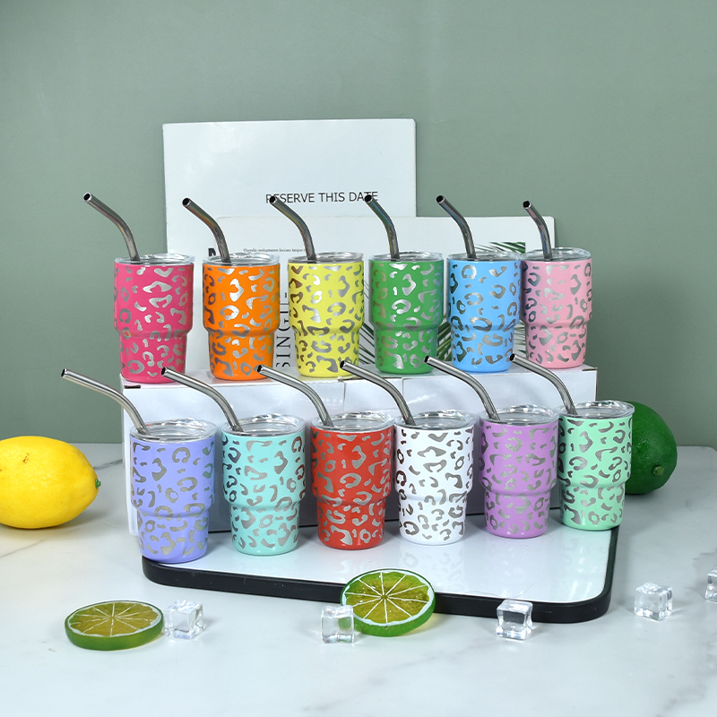 Shot Glass Cute Shot Glasses Set with Straw 3oz Mini Shot Tumblers with Lid and Straw 3oz Insulated Tumblers