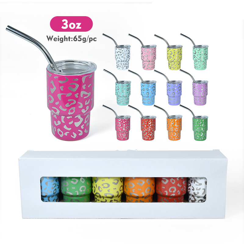 Shot Glass Cute Shot Glasses Set with Straw 3oz Mini Shot Tumblers with Lid and Straw 3oz Insulated Tumblers
