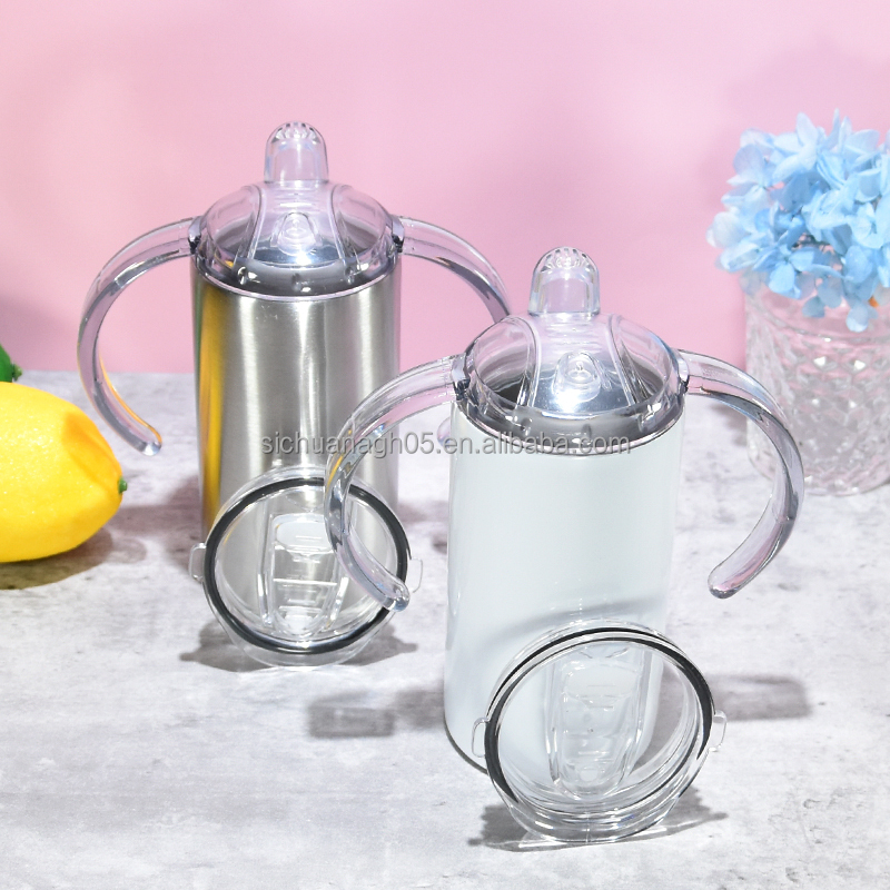 IN STOCK 12oz Food Grade Kids Cup Water Bottles Double Walled Stainless Steel Straight Sublimation Kids Sippy Cup