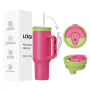 Custom logo 40oz Vacuum Stainless Steel Tumbler with Straw Storage Lock Buckle and 2 in 1 Drinking Leak Proof Lid