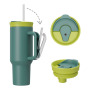 Custom logo 40oz Vacuum Stainless Steel Tumbler with Straw Storage Lock Buckle and 2 in 1 Drinking Leak Proof Lid