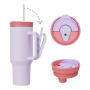 Custom logo 40oz Vacuum Stainless Steel Tumbler with Straw Storage Lock Buckle and 2 in 1 Drinking Leak Proof Lid