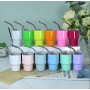 USA RTS Mini 3oz TUMBLER SHOT GLASS Assorted Color Sublimation Double Wall Stainless Steel Wine Cup with Metal Straw 48pcs/ctn