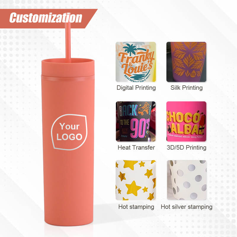 Vasos De Plstico 16oz Double Wall Tumbler Bpa Free Slim Tumbler Custom Mug Acrylic Lid Replacement 16oz