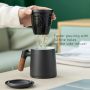 Customized Logo High Quality 12oz Ceramic Tea Cup Infuser Lid for Loose Leaf Tea Steeper Mug Fine Strainers Wood Handle Gift