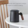 Customized Logo High Quality 12oz Ceramic Tea Cup Infuser Lid for Loose Leaf Tea Steeper Mug Fine Strainers Wood Handle Gift