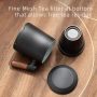 Customized Logo High Quality 12oz Ceramic Tea Cup Infuser Lid for Loose Leaf Tea Steeper Mug Fine Strainers Wood Handle Gift