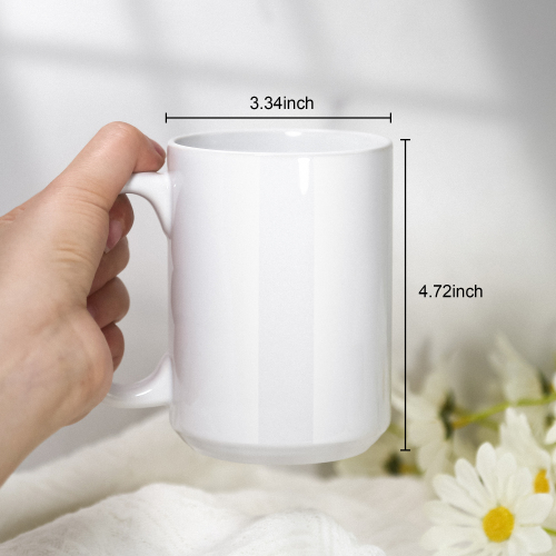 US Warehouse RTS Sublimation 15oz Ceramic Coffee MugTravel Mugs Sublimation Ceramic Cups with Handle 36pcs/ctn