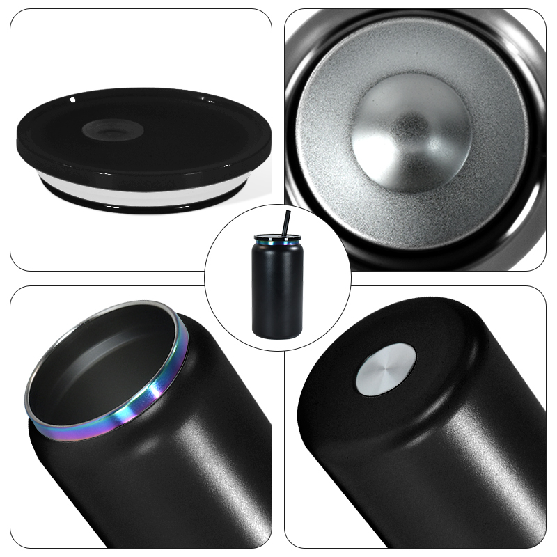 Custom 16oz Stainless Steel Can Metal Cup Rainbow Underneath Plated 16oz Stainless Steel Tumbler Can Laser Printing