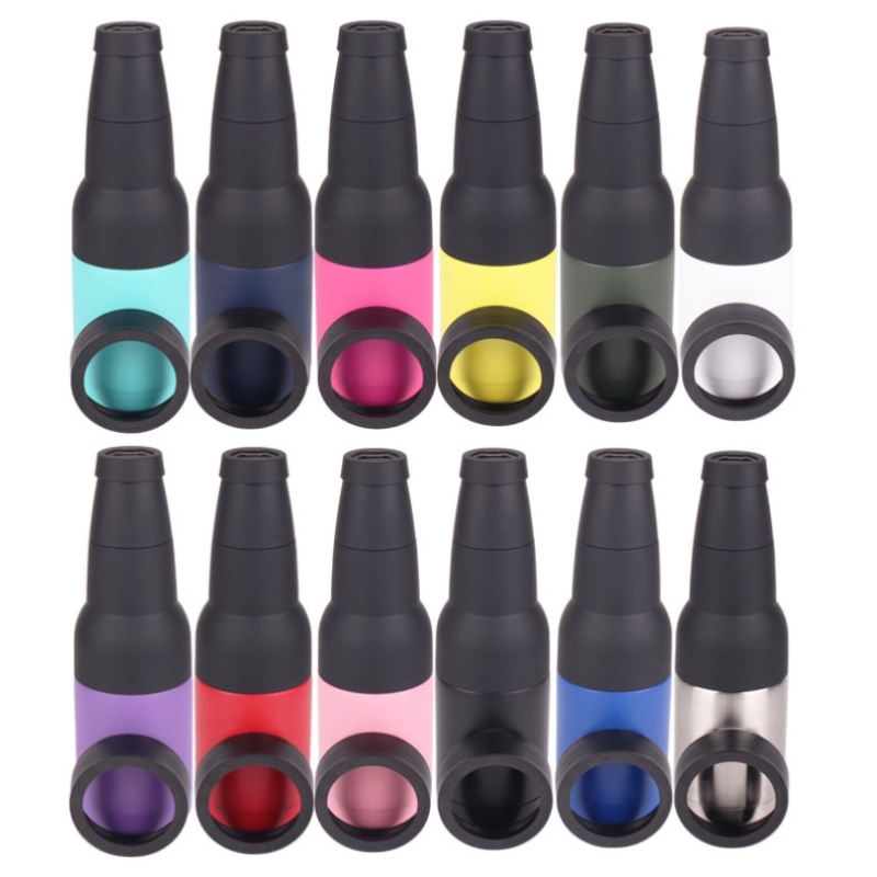 3 in 1 Cola Cooler Can 12oz Bottle Holder Double Wall Stainless Steel Insulated Beer Can Cooler With 2 Lids with Bottle Opener