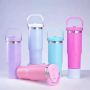 New 30oz 20oz Sublimation Double Wall 304 Stainless Steel Vacuum Flip Top Car Tumbler Kids Mugs With Colorful Handle Cover