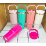 New 30oz 20oz Sublimation Double Wall 304 Stainless Steel Vacuum Flip Top Car Tumbler Kids Mugs With Colorful Handle Cover