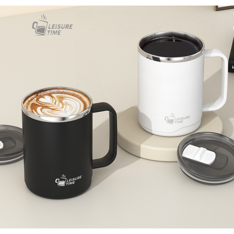 16oz Outside Plastic Inner 304 Stainless Steel Coffee Mug Milk Mug Creative Insulated Tea Mug Japanese Style Water Bottle Gift