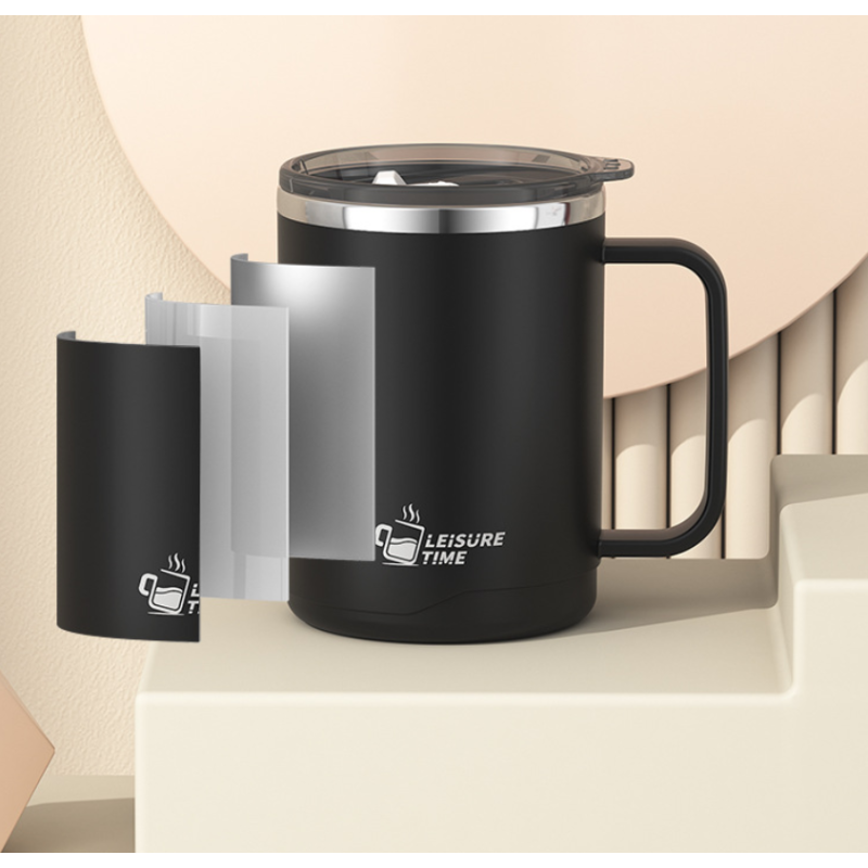 16oz Outside Plastic Inner 304 Stainless Steel Coffee Mug Milk Mug Creative Insulated Tea Mug Japanese Style Water Bottle Gift