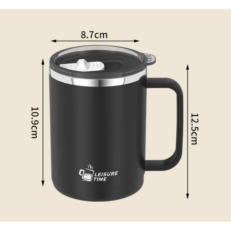 16oz Outside Plastic Inner 304 Stainless Steel Coffee Mug Milk Mug Creative Insulated Tea Mug Japanese Style Water Bottle Gift