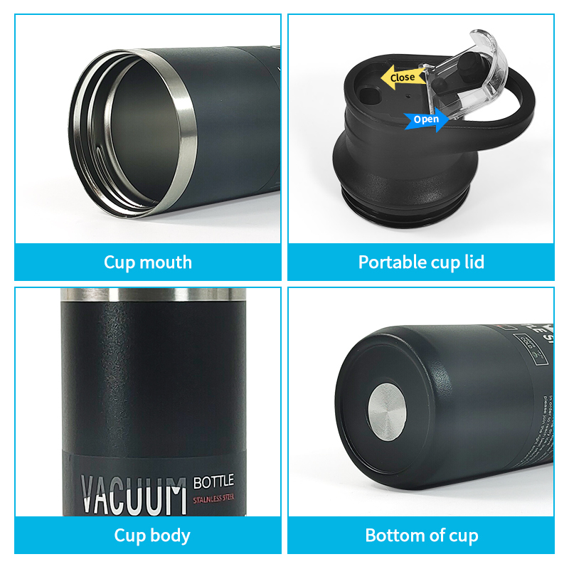 Manufactured 510ml Gym Drink Sport Insulated Double Wall Wide Mouth Stainless Steel Vacuum Flask Water Bottle