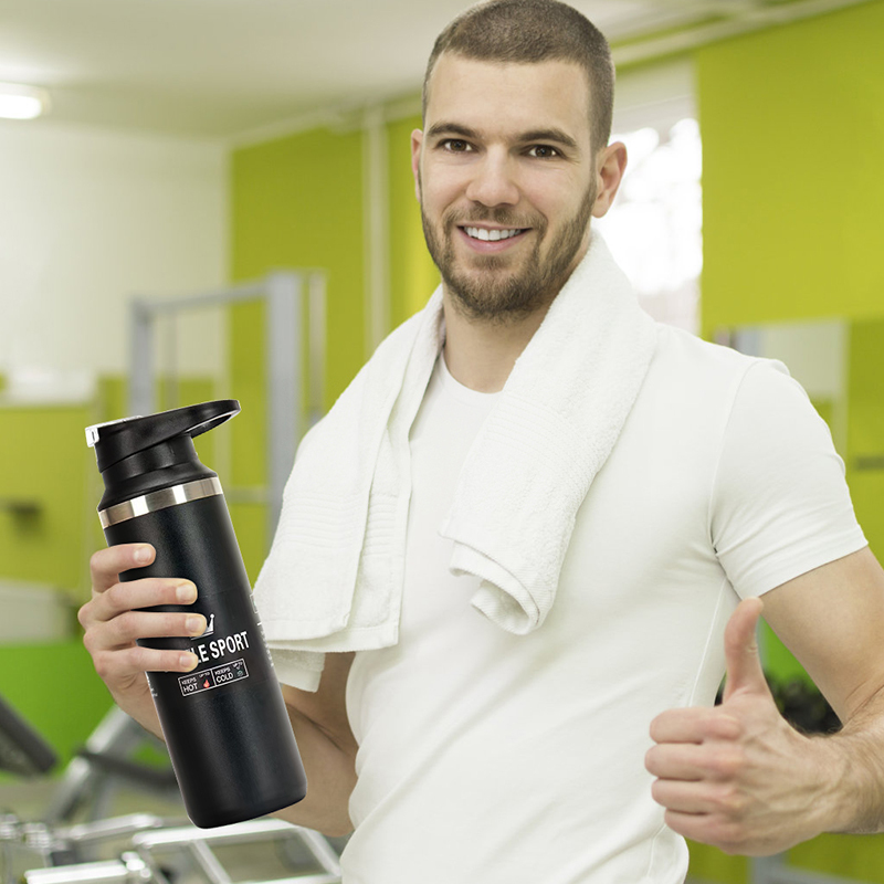 Manufactured 510ml Gym Drink Sport Insulated Double Wall Wide Mouth Stainless Steel Vacuum Flask Water Bottle