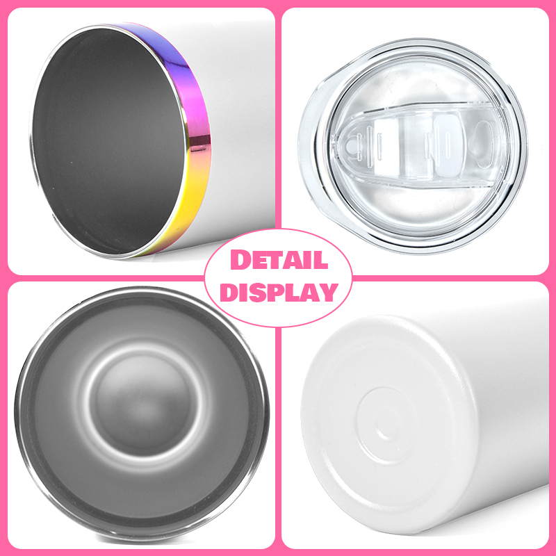 US Warehouse Stocked Holographic Rainbow Plated 20oz Stainless Steel Tumbler Vacuum Insulated 20oz Straight Tumbler 25pcs/ctn