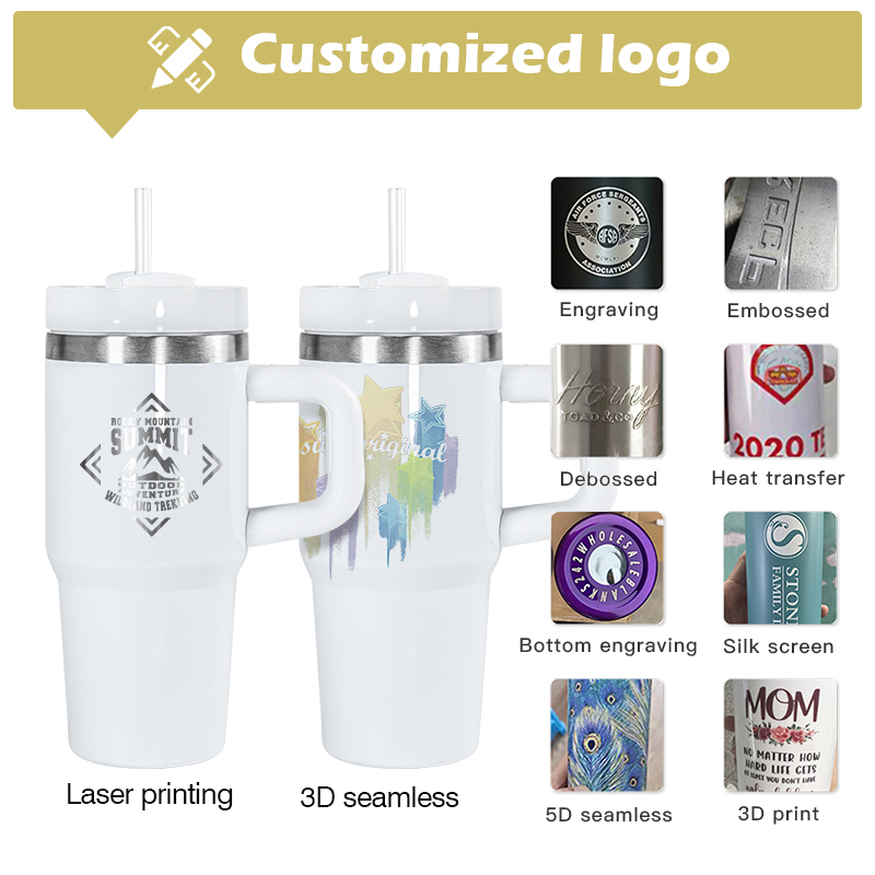 New Sublimation White 14oz Kids BPA Free Stainless Steel Sublimation Blank Tumbler Outdoor Vacuum Water Bottle with Handle