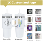 New Sublimation White 14oz Kids BPA Free Stainless Steel Sublimation Blank Tumbler Outdoor Vacuum Water Bottle with Handle