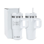 New Sublimation White 14oz Kids BPA Free Stainless Steel Sublimation Blank Tumbler Outdoor Vacuum Water Bottle with Handle