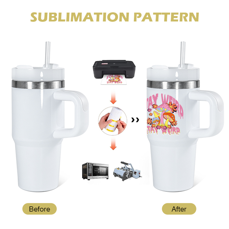 New Sublimation White 14oz Kids BPA Free Stainless Steel Sublimation Blank Tumbler Outdoor Vacuum Water Bottle with Handle