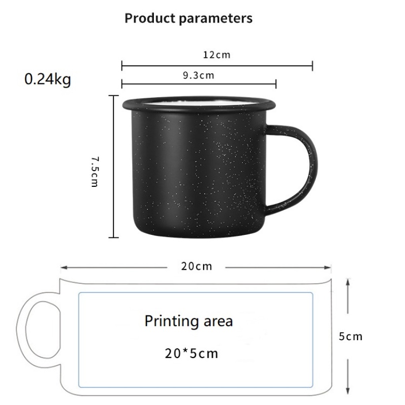Custom Logo Enamel Coffee Mug 350ml Christmas Gift 11oz Sublimation Black Cup Color Changing Glitter Sky Magic Enamel Coffee Mug