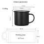 Custom Logo Enamel Coffee Mug 350ml Christmas Gift 11oz Sublimation Black Cup Color Changing Glitter Sky Magic Enamel Coffee Mug