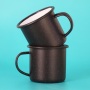 Custom Logo Enamel Coffee Mug 350ml Christmas Gift 11oz Sublimation Black Cup Color Changing Glitter Sky Magic Enamel Coffee Mug
