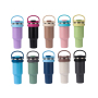 China RTS Portable 40oz Tumbler Double Wall Travel Mug Stainless Steel Insulated New Design Tumbler with Straw Handle for Cars