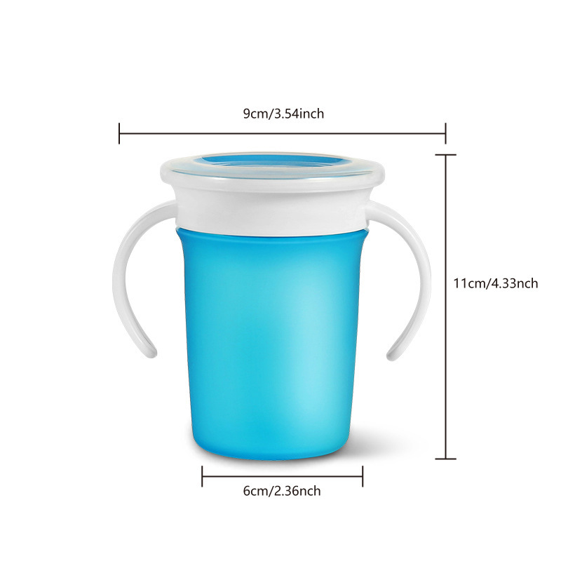 Custom Logo 220ml 360° Magic Cup Silicone Toddler Sippy Cup Children's Drinking Learning Cup Leak-Proof Training Cup for Babies