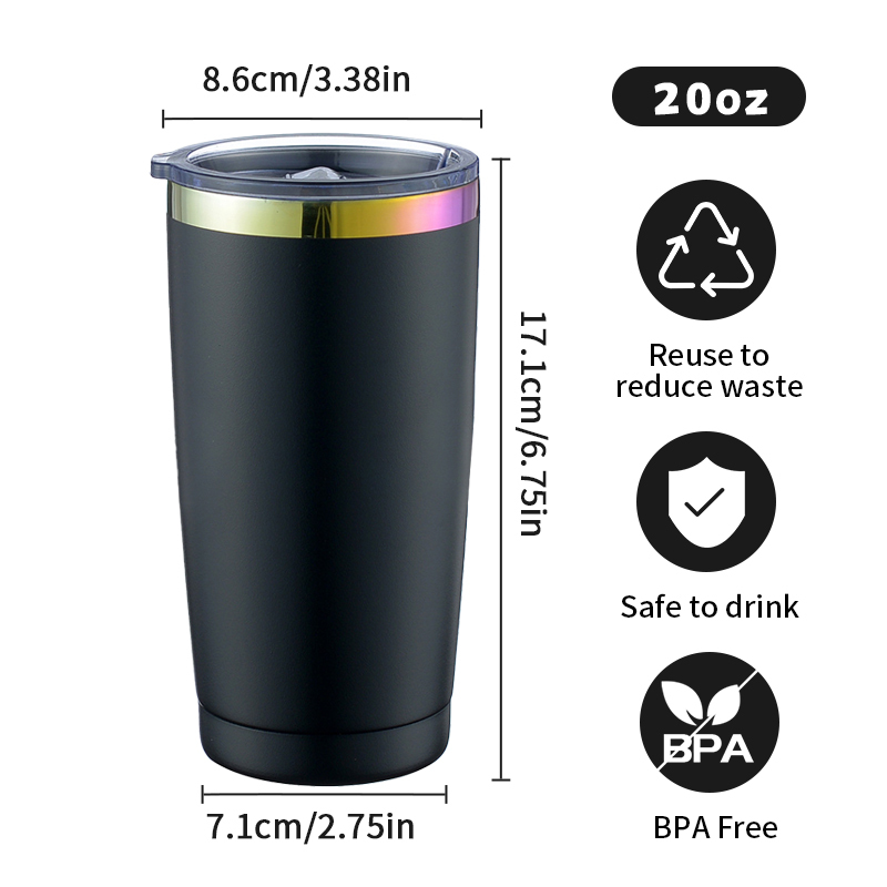 US Warehouse Stocked 20oz Travel Tumbler Cups Double Wall Vacuum Insulated Stainless Steel Coffee Tumbler with Lid