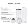 RTS STOCKED 20oz Sublimation Blanks Straight Wireless Music Speaker Smart Tumblers Coffee Mug Speaker With Straws