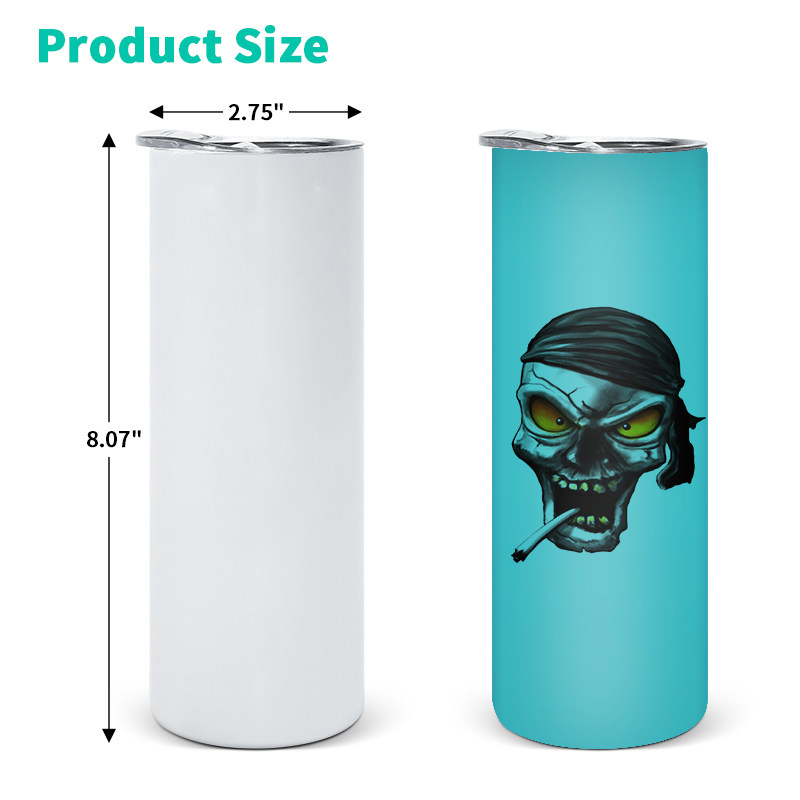 Custom LOGO 20oz Halloween Glow in the Dark Cups Glow to Blue Tumbler Sublimation Cups with Lids and Straws